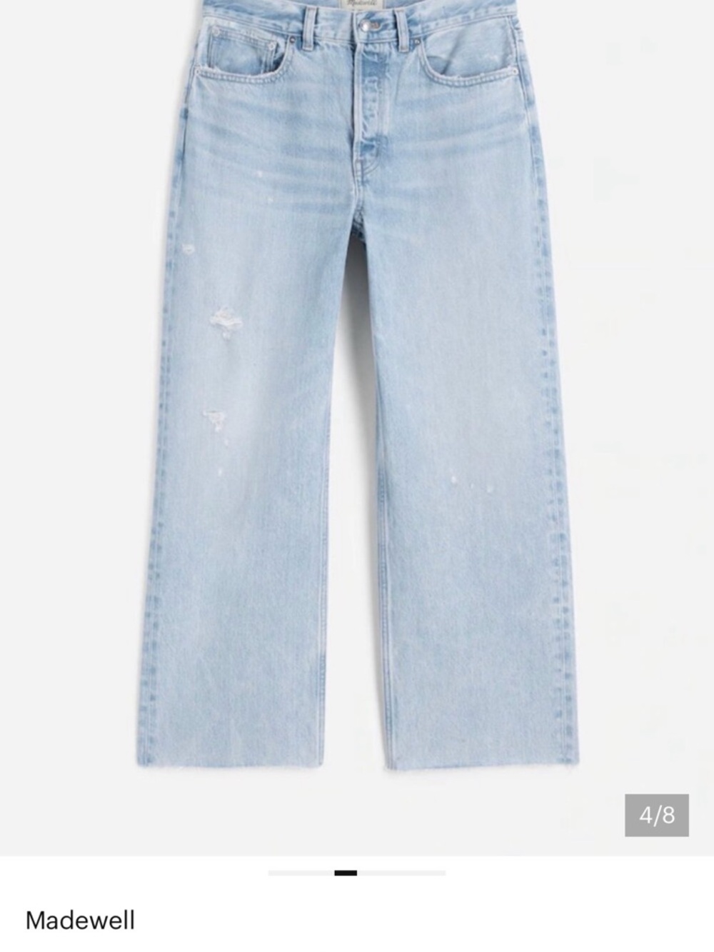 Madewell Light Wash low slim, baggy, crop jeans size 28 Jeans